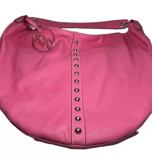 XOXO Hot Spell Fuchsia Shoulder Hand Bag Tote Barbie Pink Slouchy Hobo Boho Stud - Picture 1 of 17