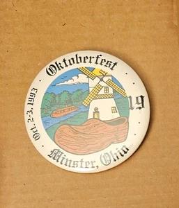 19th. Oktoberfest Minster Ohio 1993 Pinback Button October Minster Beer Festival - Picture 1 of 1