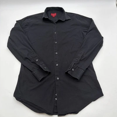 Alfani Slim Fit Stretch Button Up Shirt Men S Black .#38010 - Image 1 of 4