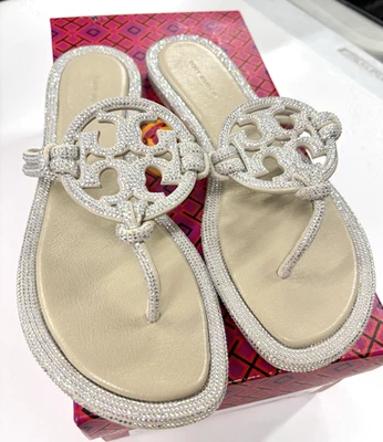 Sandalias de tanga Tory Burch Miller anudadas gris piedra talla 9 de EE. UU. Foto 1 de 3