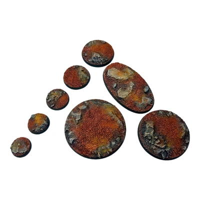 BATTLE BROTHERS Painted Bases for Miniatures & Figures RED VOLCANIC ROCKS TERRAIN Custom Scenic