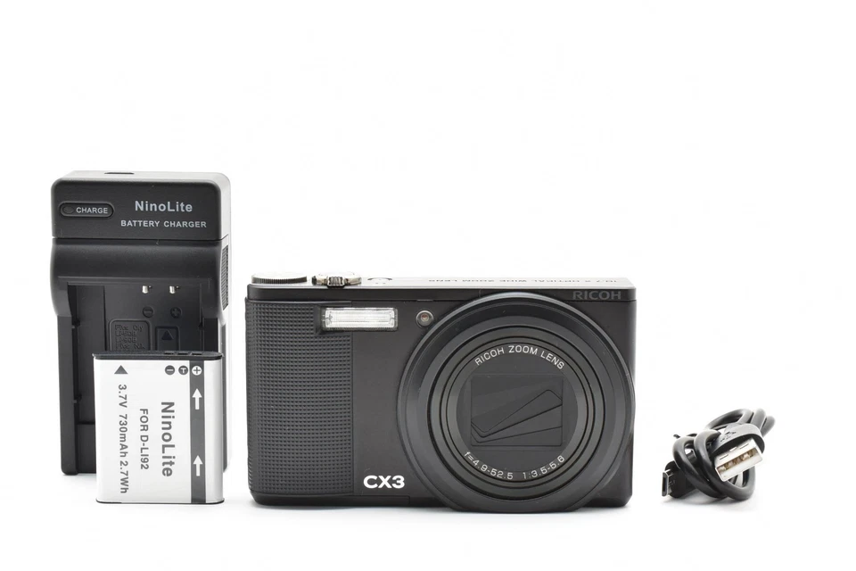 🌸[CASI COMO NUEVA+++] Cámara digital Ricoh CX3 10MP negra zoom 10,7x de Japón Foto 1 de 4