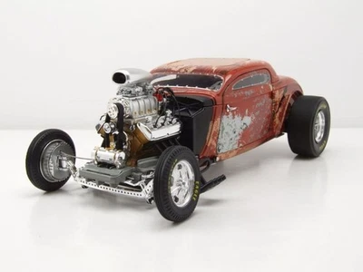 Ford Hot Rod Blown Altered Coupè 1934 Ruggine Rosso Modellino Auto 1:18 GMP - Immagine 1 di 4