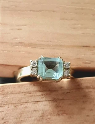 Aquamarin Brillant Ring - Bild 1 von 4