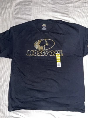 Мужская футболка Mossy Oak 2XL с коротким рукавом черная с камуфляжным логотипом - Изображение 1 из 3