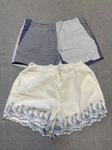 Lote Niñas 10-12 Cortos Cortos Crewcuts Frankie Chino Azul - Gap Eyelet Gaze Blanco - Imagen 1 de 9