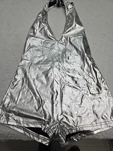 Silber Metall Badeanzug Damen Small Neu Ohne Etikett - Bild 1 von 7