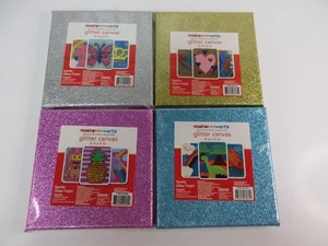 Lote de 4 lienzo brillante 6”x 6” brillante maestro de las artes rosa azul dorado plata - Imagen 1 de 23