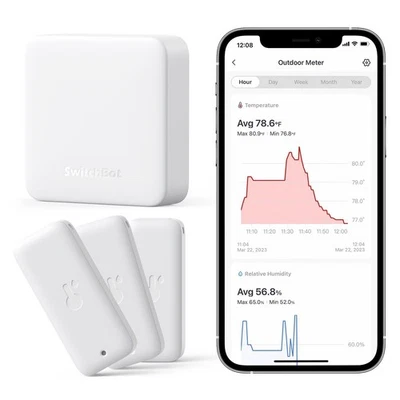 WiFi Thermometer Hygrometer 3 Pack with Hub Mini, IP65 Indoor Outdoor Thermom... - Image 1 of 4