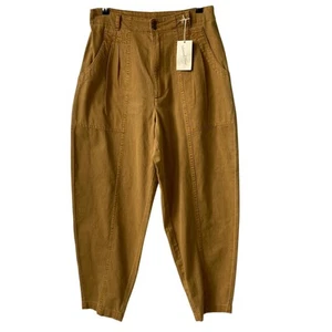 Universal Thread High Waist Barrel Pants Women 10 Mustard Y2K Baggy Utility NWT - Picture 1 of 11