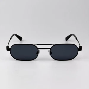 Off-White Men Sunglasses Black Grey Oval OERI123 VAIDEN 1007 NEW AUTHENTIC - Picture 1 of 11