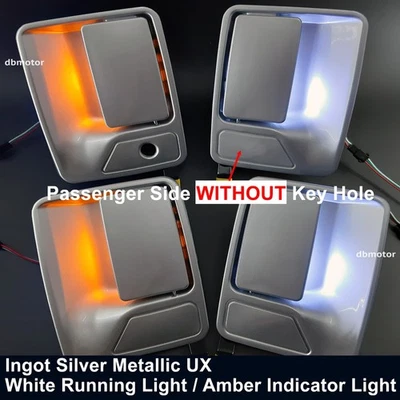 Lingote de manija de puerta delantera y trasera F250 1999-2016 plateado UX con LED ámbar blanco Foto 1 de 4