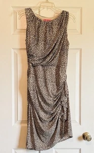 Abito donna Betsey Johnson senza maniche stampa leopardata cascata con volant increspato 14 - Foto 1 di 8