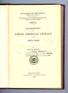 JOHN M NICKLES Lot of 2 Bibliography North American Geology 1921-22 & 1923-24 HB - Imagen 1 de 4
