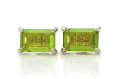 Peridot Earrings Gold Plated 925 Silver ring Earrings For Bridals Wedding Gifts - Image 1 of 4
