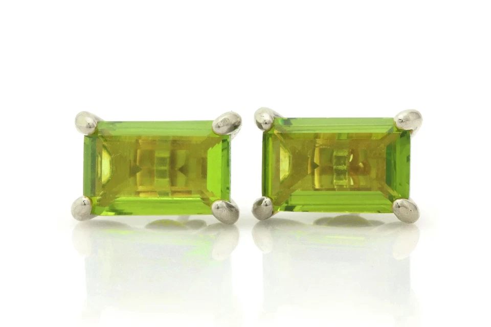 Peridot Earrings Gold Plated 925 Silver ring Earrings For Bridals Wedding Gifts - Image 1 of 4