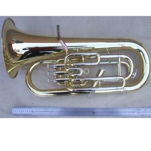 Funion Bb Baritone Horn Kit B Flat 4+1 Key Brass Body Gold Lacquer Bell W Case