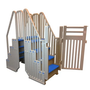 Confer Warm Gray Above Ground Blue Swimming Pool System w/ Blue Steps & Closure - Picture 1 of 3