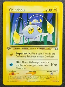 2000 Neo Genesis Chinchou 55/111 1. Edition Wotc Vintage Pokemon Karte - Bild 1 von 2