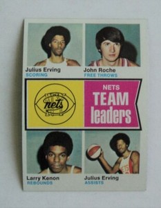 1974-75 Topps Basketball #226 Nets Leaders Julius Erving MINT - FLASH SALE