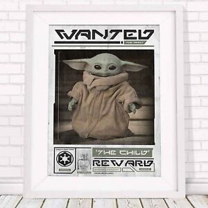 500104 The Mandalorian - Wanted The Child - Star Wars 36x24 WALL PRINT POSTER