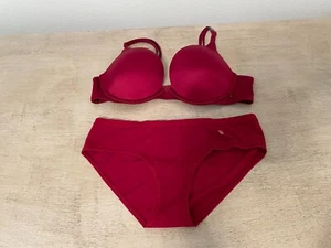 Victoria's Secret Very Sexy Push Up 34B + Cotton Panty Set Size S Red/Desire NWT - Picture 1 of 17