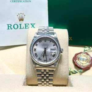 Rolex 16220 Datejust 36mm Steel Silver Roman Dial Jubilee 2002 - Picture 1 of 6