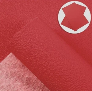 Solid red Litchi Texture FAUX LEATHER SHEET 8" x 12"  WHOLESALE 1099262 - Picture 1 of 1