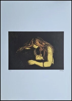 EDVARD MUNCH * Vampyr II * 70 x 50 cm * signed lithograph * limited # 161/200 - Bild 1 von 4