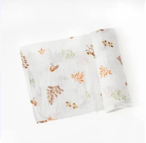 100% Organic Cotton Muslin Swaddle Blanket Baby Boy/Girl Accessory - Picture 1 of 1