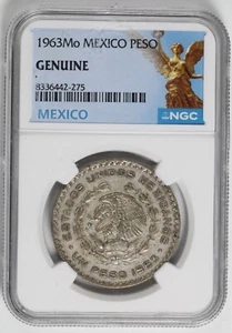 1963-Mo Mexico Silver Peso NGC Mexico Certified Type Coin - Picture 1 of 4
