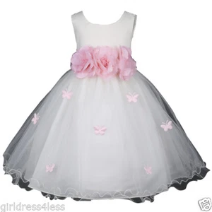 New Ivory Butterfly Petals Halloween Party Princess Costumes Infant Baby Dress - Picture 1 of 27