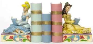Sujetalibros Cenicienta y Belle*Princesa Disney*RARO*NUEVO EN CAJA*JIM SHORE*4033970 - Imagen 1 de 4