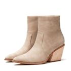 Coutgo Womens Pointed Toe Ankle Boots Block Stacked Heel Fall Booties Side Zippe
