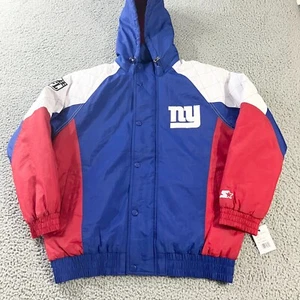 Chaqueta Starter New York Giants Para Hombre Grande Azul Cremallera Completa Acolchada Con Capucha Nueva - Imagen 1 de 10