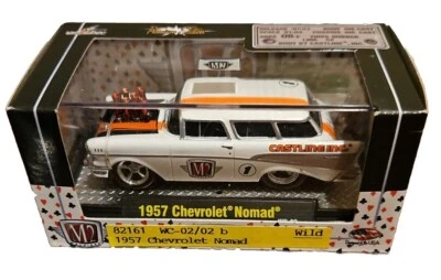 1/64 M2 WILD CARDS GROUND POUNDERS 1957 CHEVROLET NOMAD WHITE CASTLINE PREMIUM - Image 1 of 4