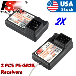 2PCS Flysky FS-GR3E AFHDS 3CH Receiver For RC Car FS-GT2 FS-GT3B FS-GT3C US - Picture 1 of 14