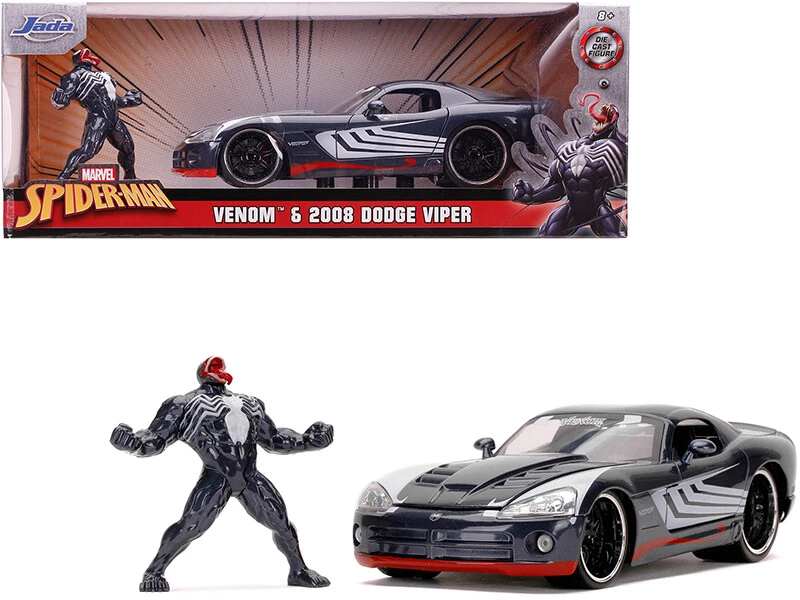 Jada Toys 31750 1 24 Marvel Venom 2008 Dodge Viper SRT10 with Figure