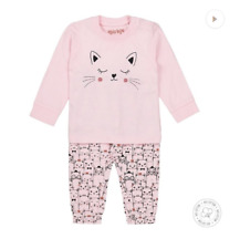 Dirkje Kinder Baby Mädchen Schlafanzug Pyjama 95% Baumw. Neu Katze Gr. 74 - 116