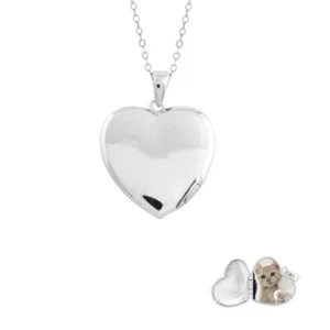 Sterling Silver Flat Heart Locket - Picture 1 of 1