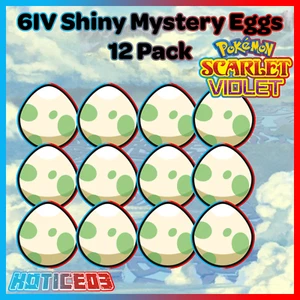 ✨ ¡BRILLANTE 6IV juego de 12! Hatch Your Own MYSTERY EGGS Pokémon ESCARLATA y VIOLETA - Imagen 1 de 4