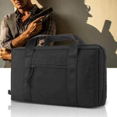 Tactical 2 Pistol Case Range Bag Pistol Case Handgun Bag Magazine Pouch Cases - Image 1 of 4