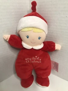 Ganz My First Christmas Baby Plush Red Christmas Rattle Doll Toy Lovey 10” - Picture 1 of 8