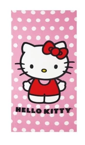 Hello Kitty Polka Dots Pink Beach Bath Pool Towel 27 in x 54 in by Sanrio - Picture 1 of 4