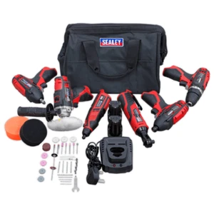 Sealey CP1200COMBO2 12v Cordless 6 Piece Tool Kit 2 Batteries Charger + Bag - Picture 1 of 1