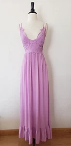 Free People Adella Dress Dupe Size Small Purple Slip Smocked Bridal Wedding - Picture 1 of 5