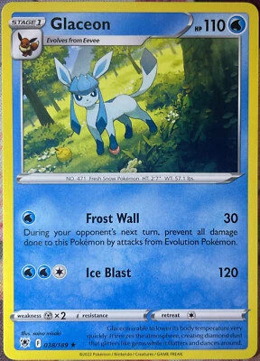 Glaceon Rare - 038/189 - Astral Radiance Pokemon 2022 - Image 1 of 3
