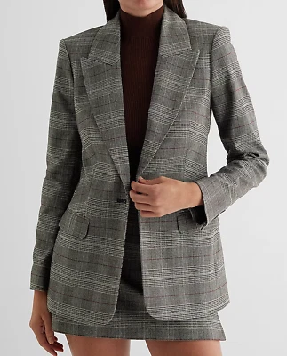 CHAQUETA BLAZER NUEVA EXPRESS A CUADROS CON UN BOTÓN TALLA XL Foto 1 de 4