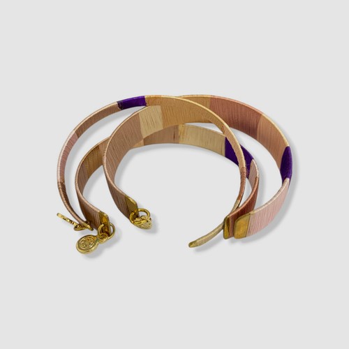 Tory Burch Set di 3 bracciali da donna rosa multicolore avvolti