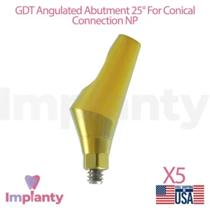 5x GDT Anatómica Angulada Dental Prótesis 25° Titanio Cónica NP 2.25mm - Imagen 1 de 3